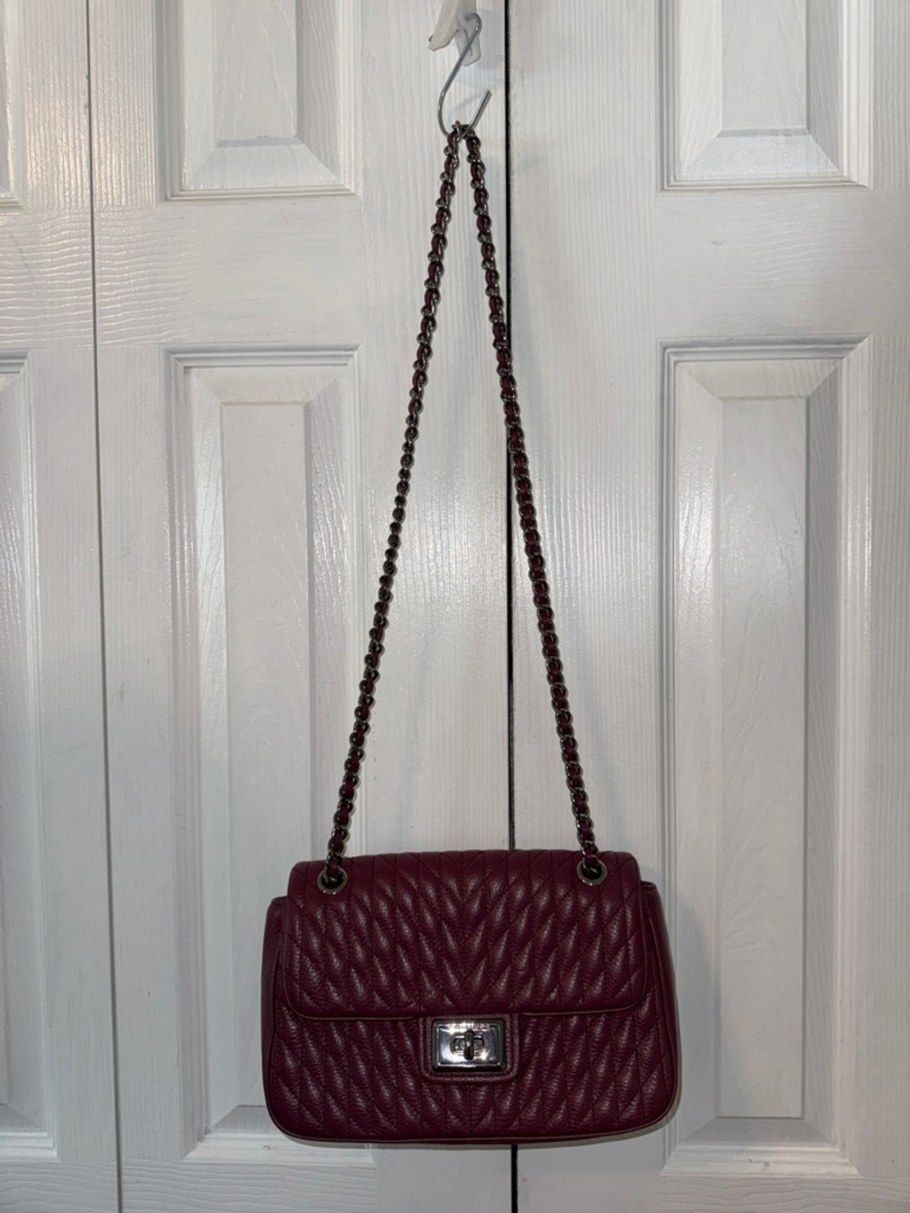 KARL LAGERFELD PARIS Agyness Medium Convertible Shoulder Plum Bag - Picture 12 of 12